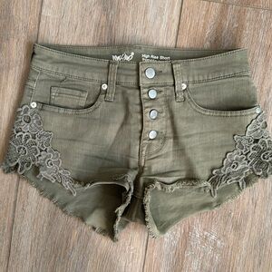 Green denim shorts size 2/26